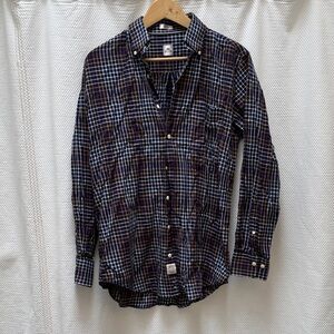 Peter Millar Navy and Brown Plaid Button-Down Shirt